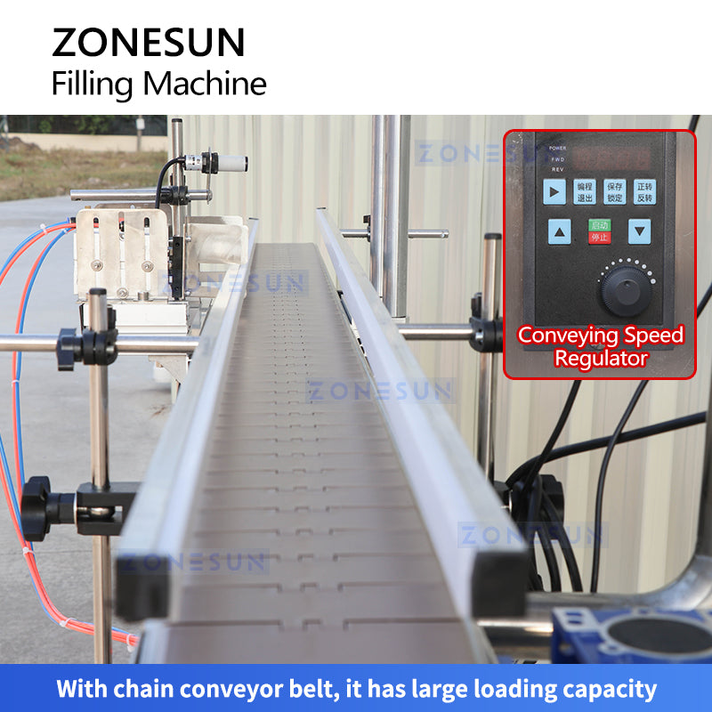 ZONESUN ZS-VTDP12P 12 Nozzles Diaphragm Pump Liquid Filling Machine With Conveyor