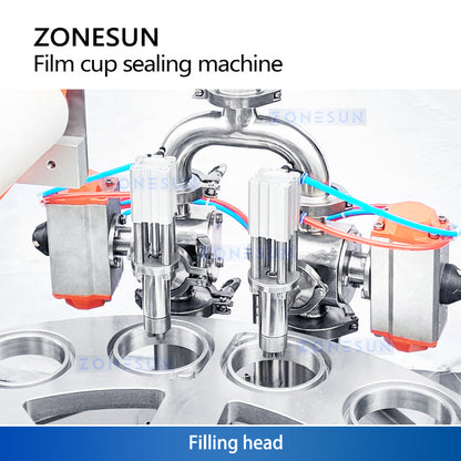 ZONESUN ZS-AFS1800 Film Cup Filling Sealing Machine For Yogurt Jelly Packaging