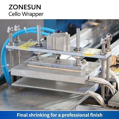 ZONESUN Automatic Cellophane Packaging Machine Cello Wrapper Boxes Overwrapping Product Packing Equipment ZS-TD280