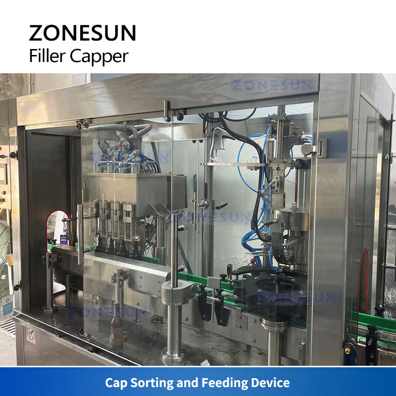 ZONESUN  Beer Bottle Filling and Capping machine Crown Cap Sealing Machine ZS-CFC4