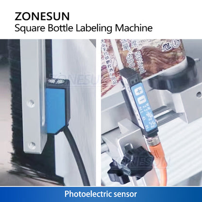 ZONESUN ZS-SL25 Automatic Square Bottle Labeling Machine Jar Cans Labeler