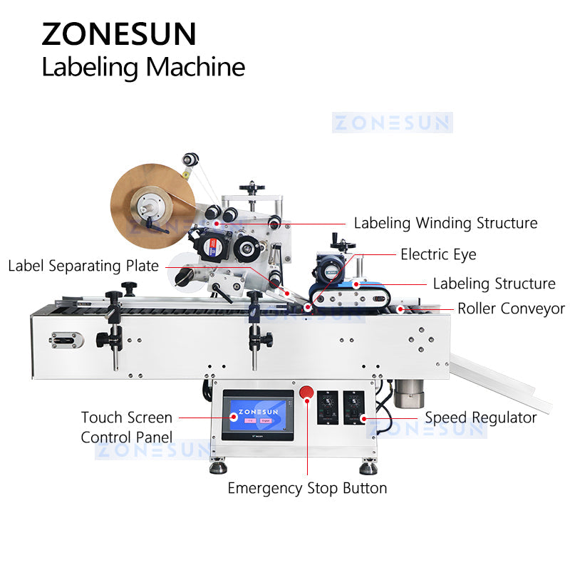 ZONESUN ZS-TB800 Automatic Tube Labeler Lip Balm Label Machine