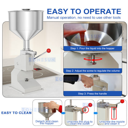 ZONESUN Manual Liquid Paste Filling Machine Shampoo Filler ZS-A03S