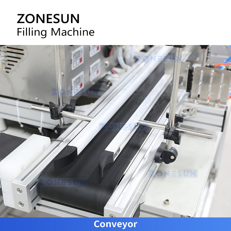 filling machine with conveyor belt