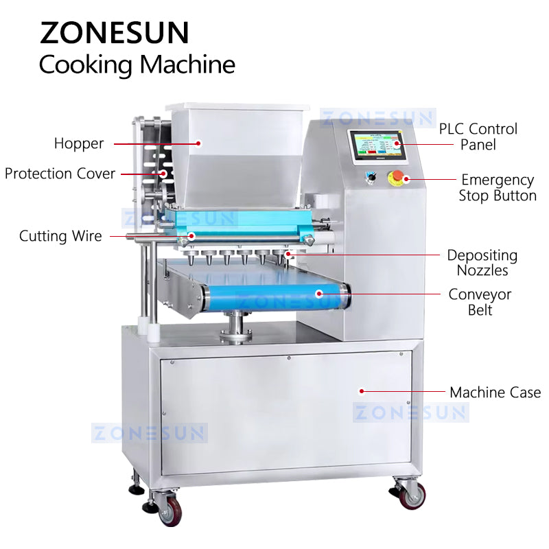 ZONESUN ZS-CO400W Industrial Automatic Wire Cut Cookie Depositor Machine Biscuit Making Machine