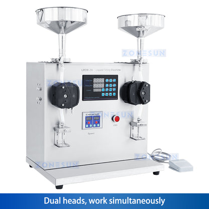 ZONESUN ZS-NP2 2 Heads Paste & Viscous Liquid Peristaltic Pump Filling Machine