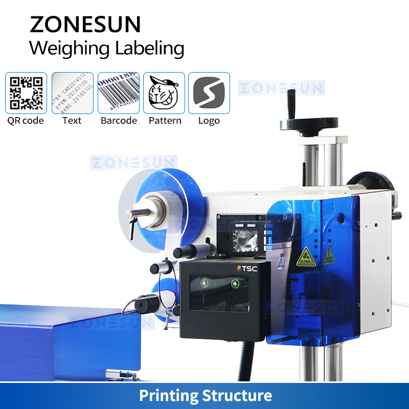 ZONESUN ZS-ZBTB1 Horizontal Flow Wrapper with Weigh-Price Labeler