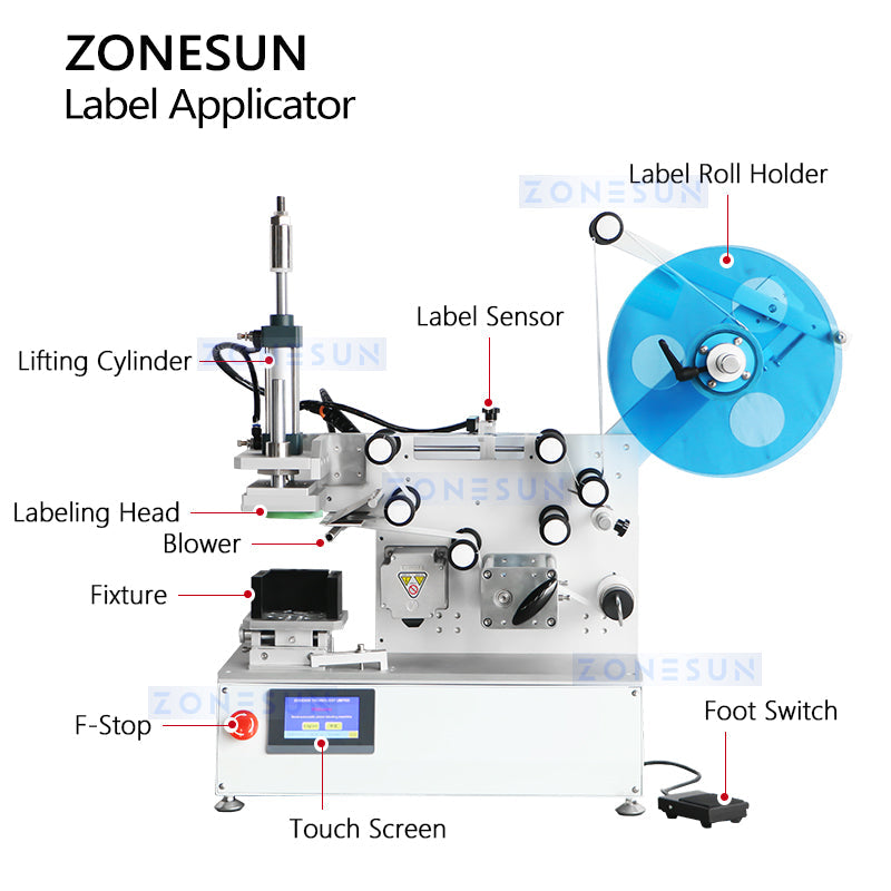 ZONESUN ZS-TB802 Flat Surface Label Applicator Top Labeling Machine