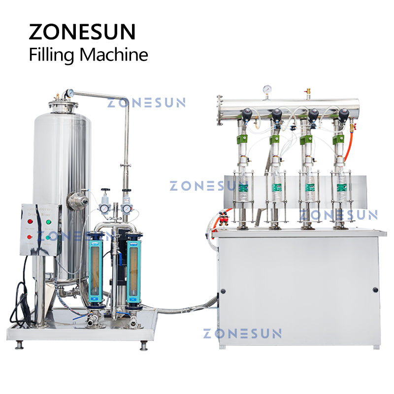 ZONESUN ZS-CF4 Carbonated Drinks Beverage Liquid Filling Machine