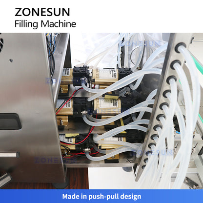 ZONESUN ZS-VTDP12P 12 Nozzles Diaphragm Pump Liquid Filling Machine With Conveyor