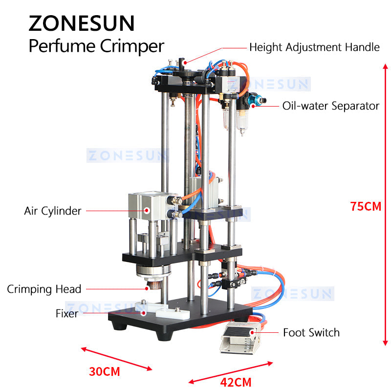 ZONESUN ZS-YG08Z Pneumatic Perfume Bottle Capping Machine