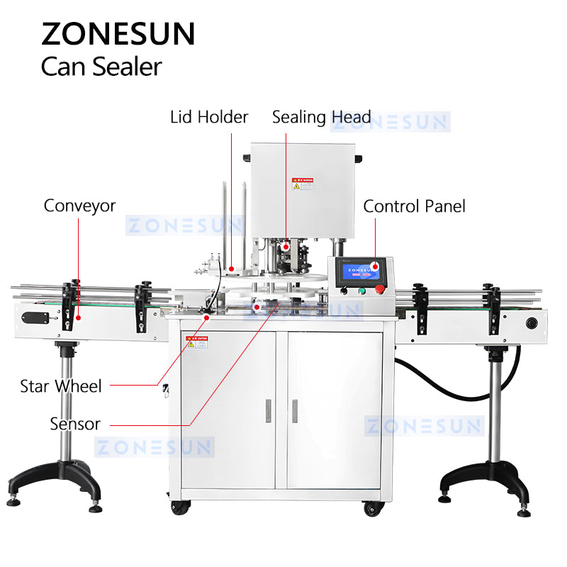 ZONESUN ZS-AFK300 35-130mm Automatic Electric Can Capping Sealing Machine