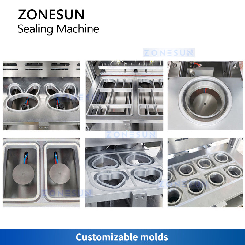 ZONESUN ZS-HS4 Automatic Precut Lid Cup Sealer 4 Head Sealing Machine