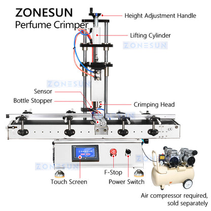 ZONESUN ZS-ZGX01 Automatic Perfume Crimper Scent Capping Machine