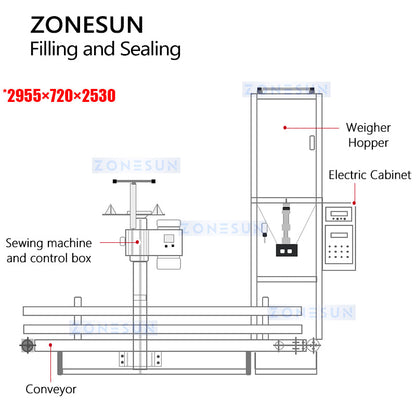 ZONESUN ZS-NH100A Grain Particle Filling Sealing Bagging Machine