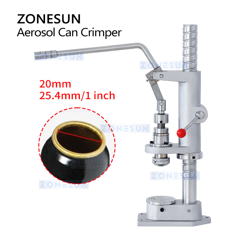 ZONESUN Aerosol Can Sealing Machine Manual Aerosol Can Crimper ZS-YG25