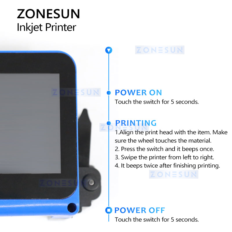 ZONESUN ZS-DC1S Mini Inkjet Printer Date Printing Machine