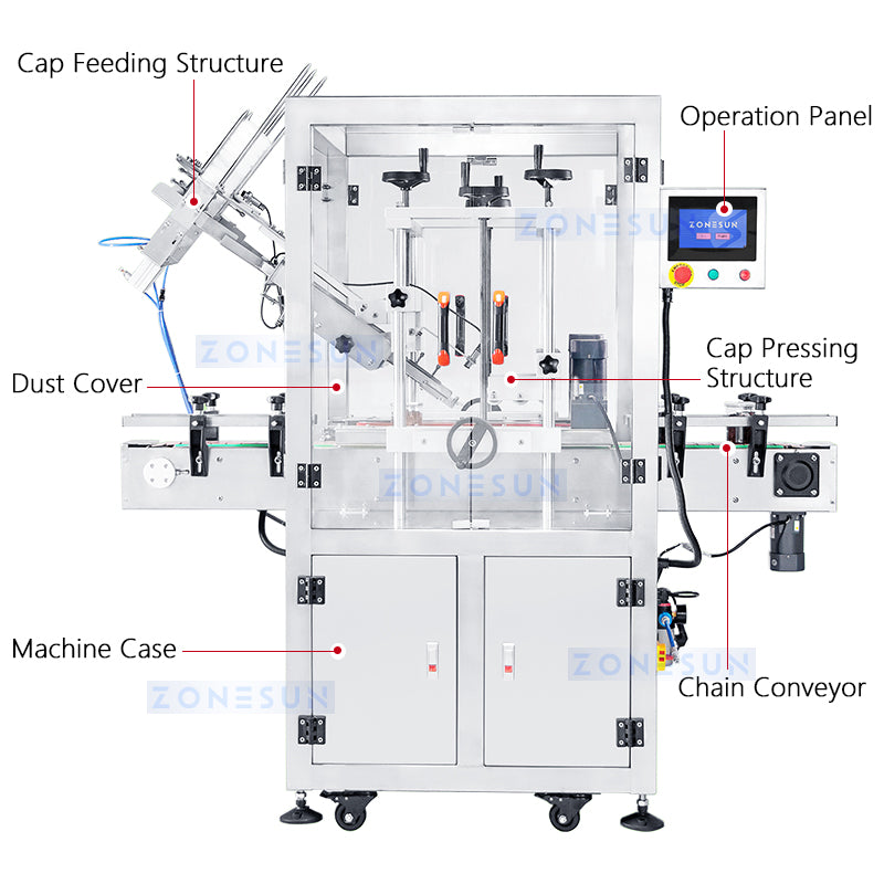 ZONESUN Automatic Cap Press Sealing Machine ZS-XG16D4