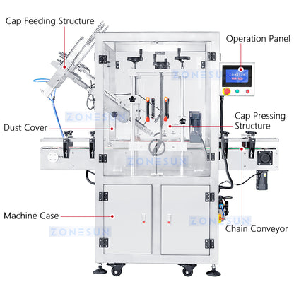 ZONESUN Automatic Cap Press Sealing Machine ZS-XG16D4