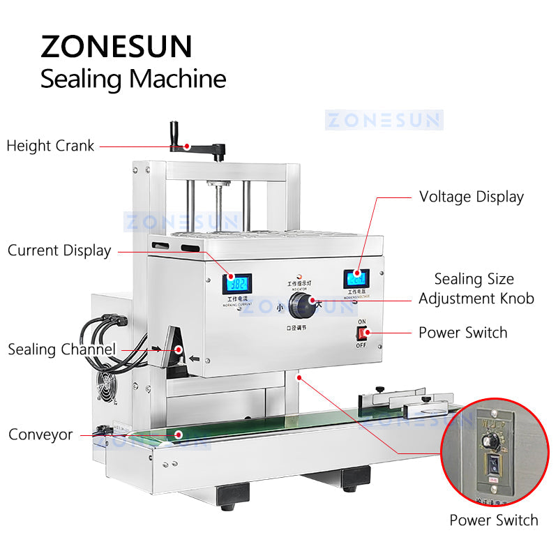 ZONESUN ZS-FK2200R Induction Sealing Machine Automatic Alunminum Foil Sealer