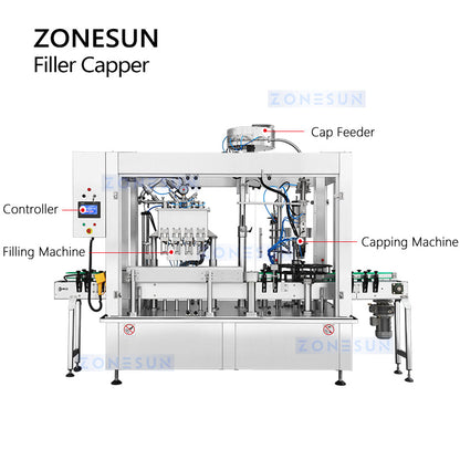 ZONESUN  Beer Bottle Filling and Capping machine Crown Cap Sealing Machine ZS-CFC4