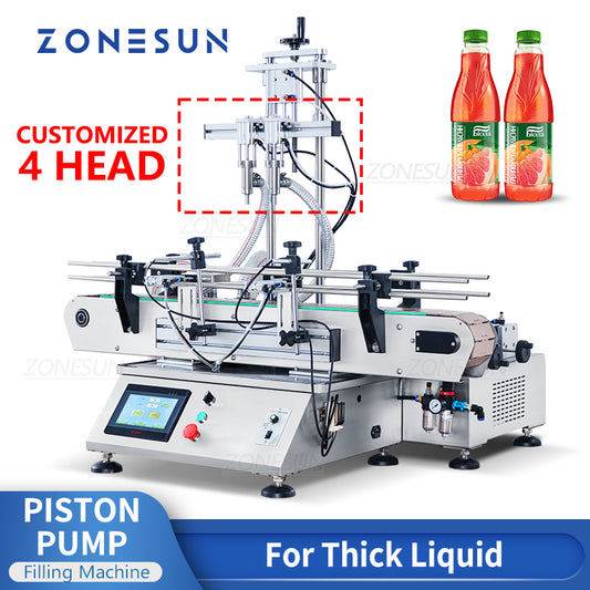 ZONESUN Customized Link For ZS-DTHSP4 4 Nozzles Pneumatic Piston Pump Viscous Liquid Filling Machine