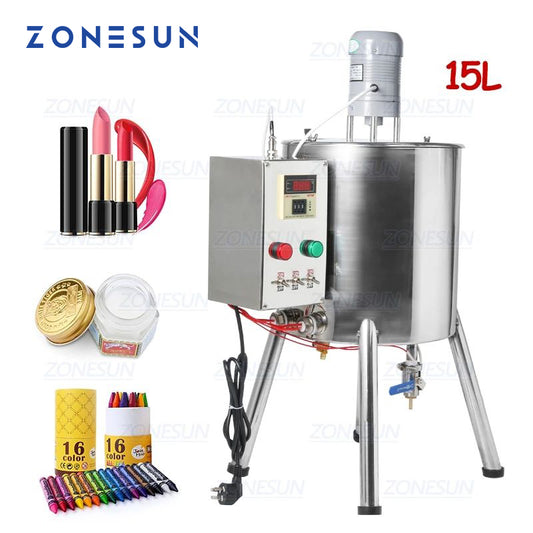 ZONESUN Lipstick Filling Machine Mixing Tank Heating Barrel