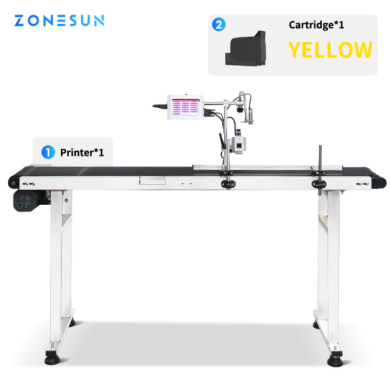 ZONESUN Inkjet Printer Date Coding Machine 12.7mm Code Production Line ZS-DC127