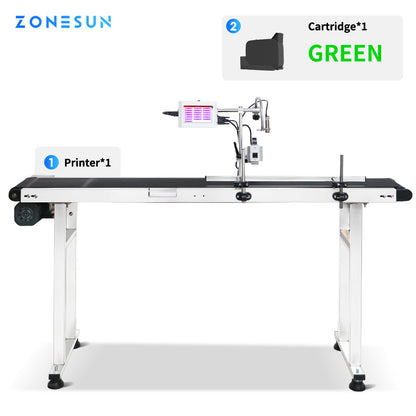 ZONESUN Inkjet Printer Date Coding Machine 12.7mm Code Production Line ZS-DC127