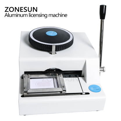 ZONESUN 52 Characters Manual Name Plate Embossing Machine