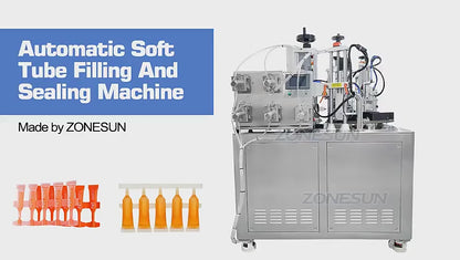 ZONESUN ZS-FS50U 4 Heads Ceramic Pump Sofu Tube Liquid Filling Sealing Machine