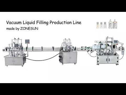 ZONESUN ZS-FAL180X1 Automatic Vacuum Liquid Filling Capping and Round&Square Bottle Labeling Machine