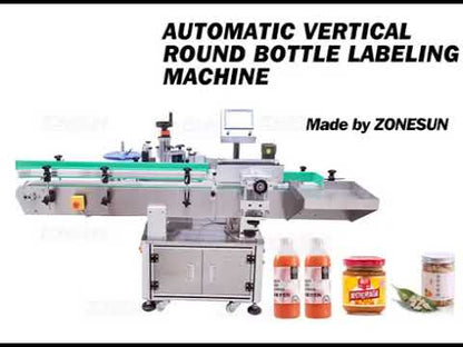 ZONESUN XL-T821 Automatic Vertical Round Surface Labeling Machine With Date Coder