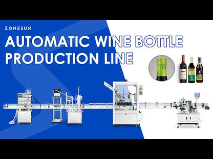 ZONESUN Liquor Bottling Machine Cork Capper PVC Capsule Heat Shrinker Wrap Around Labeler Spirits Liquid Packing ZS-FAL180Z5