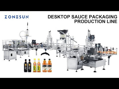 ZONESUN ZS-FAL180D6 4 Nozzles Magnetic Pump Liquid Filling Cap Screwing Round Bottle Labeling Production Line