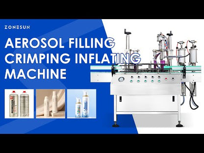 ZONESUN ZS-QW1600L Aerosol Canning Monoblock Filling Sealing Machine