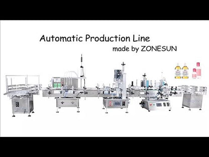 ZONESUN Tabletop 4 Nozzles Peristaltic Pump Filling Capping Labeling Machine With Bottle Unscrambler