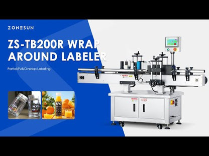 ZONESUN ZS-TB200R Automatic Wrap-around Round Bottle Labeling Machine