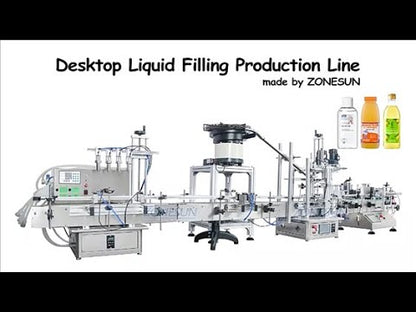 ZONESUN 4 Nozzles Liquid Filling Capping Labeling Machine With Cap Feeder