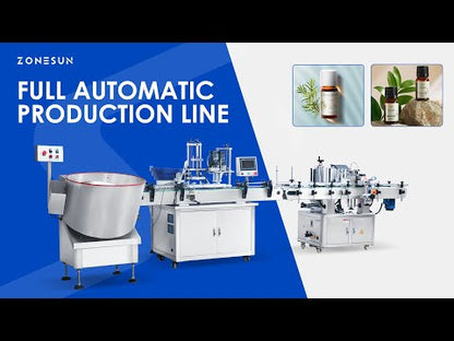 ZONESUN ZS-FAL180Z2 2 Nozzles Magnetic Pump Liquid Filling Capping Round Bottle Labeling Machine With Bottle Unscrambler