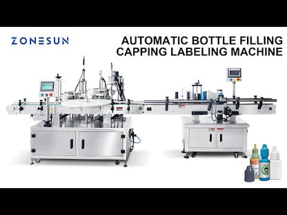 ZONESUN ZS-FAL180A10 Single Nozzle Peristaltic Pump Liquid Filling Cap Feeding Screwing Round Bottle Labeling Production Line