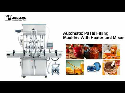 ZONESUN ZS-YT4T-4PM Automatic Paste Filling Machine Wieh Heater And Mixer