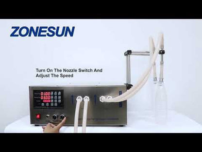 ZONESUN GZ-D1 Semi Automatic 2 Nozzles Diaphragm Pump Liquid Filling Machine