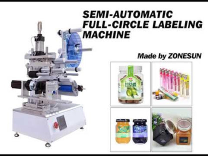 ZONESUN XL-T805 Semi-automatic Hexagon Bottle Full-circle Labeling Machine