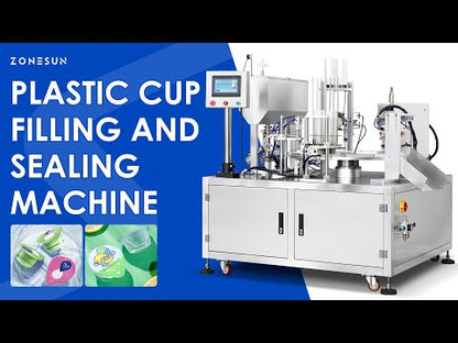 ZONESUN ZS-AFS02 Plastic Cup Piston Pump Liquid Paste Filling Sealing Machine