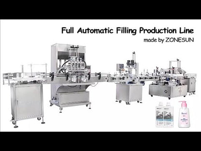 ZONESUN Custom 4 Heads Servo Liquid Filling Capping And Square Flat Labeling Machine