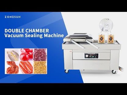 ZONESUN Automatic Double Chamber Vacuum Sealing Machine With Date Coder