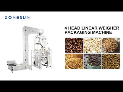 ZONESUN ZS-PL420S 4 Heads Granule Feeding Weighing Filling Vacuum Sealing Machine