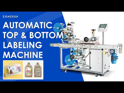 ZONESUN Automatic Double Sides Top & Bottom Flat Surface Labeling Machine