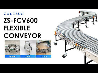 ZONESUN ZS-FCV600 Flexible Extendable Roller Conveyor V Belt